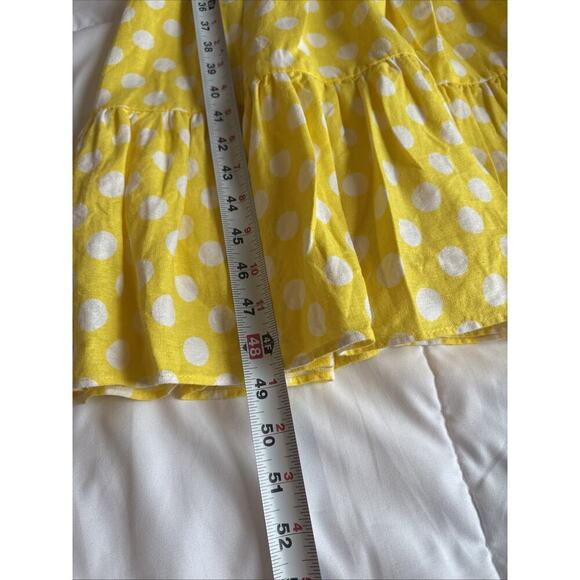 Lisa Marie Fernandez Yellow One Shoulder PolkaDot Ruffle Dress Size S - Picture 9 of 10